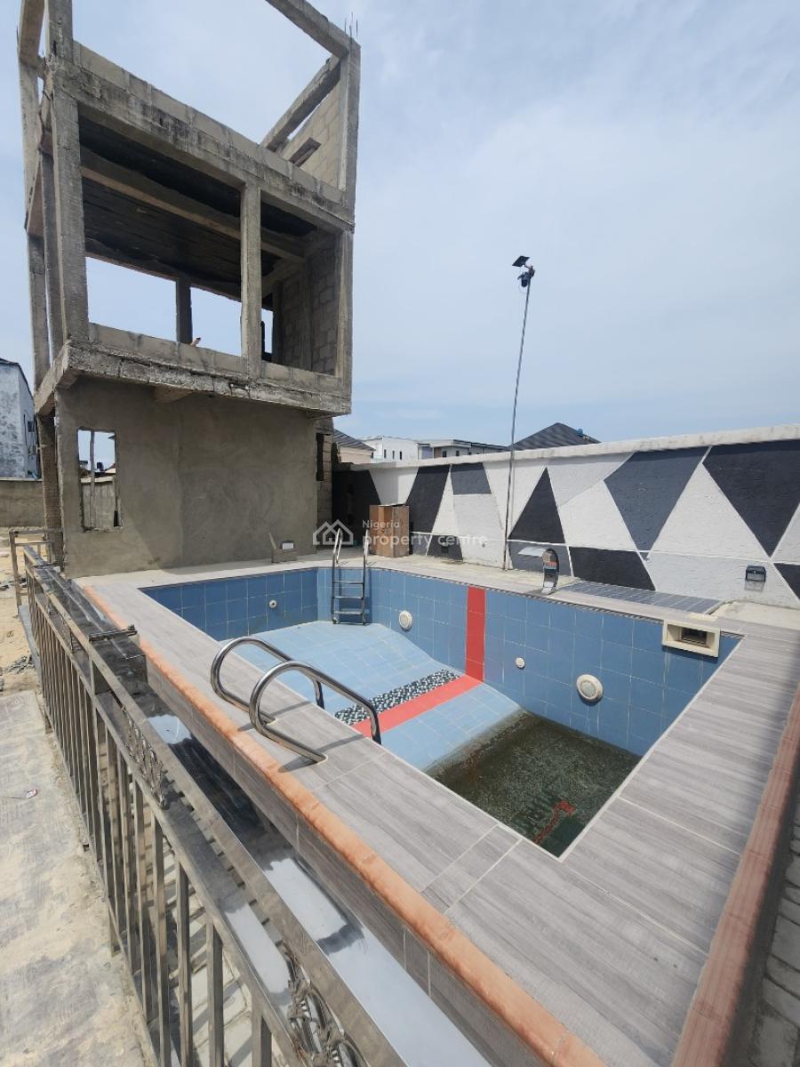 Lovely 4 Bedroom Terrace Duplex with Bq & Pool, Sangotedo, Ajah, Lagos, Terraced Duplex for Sale