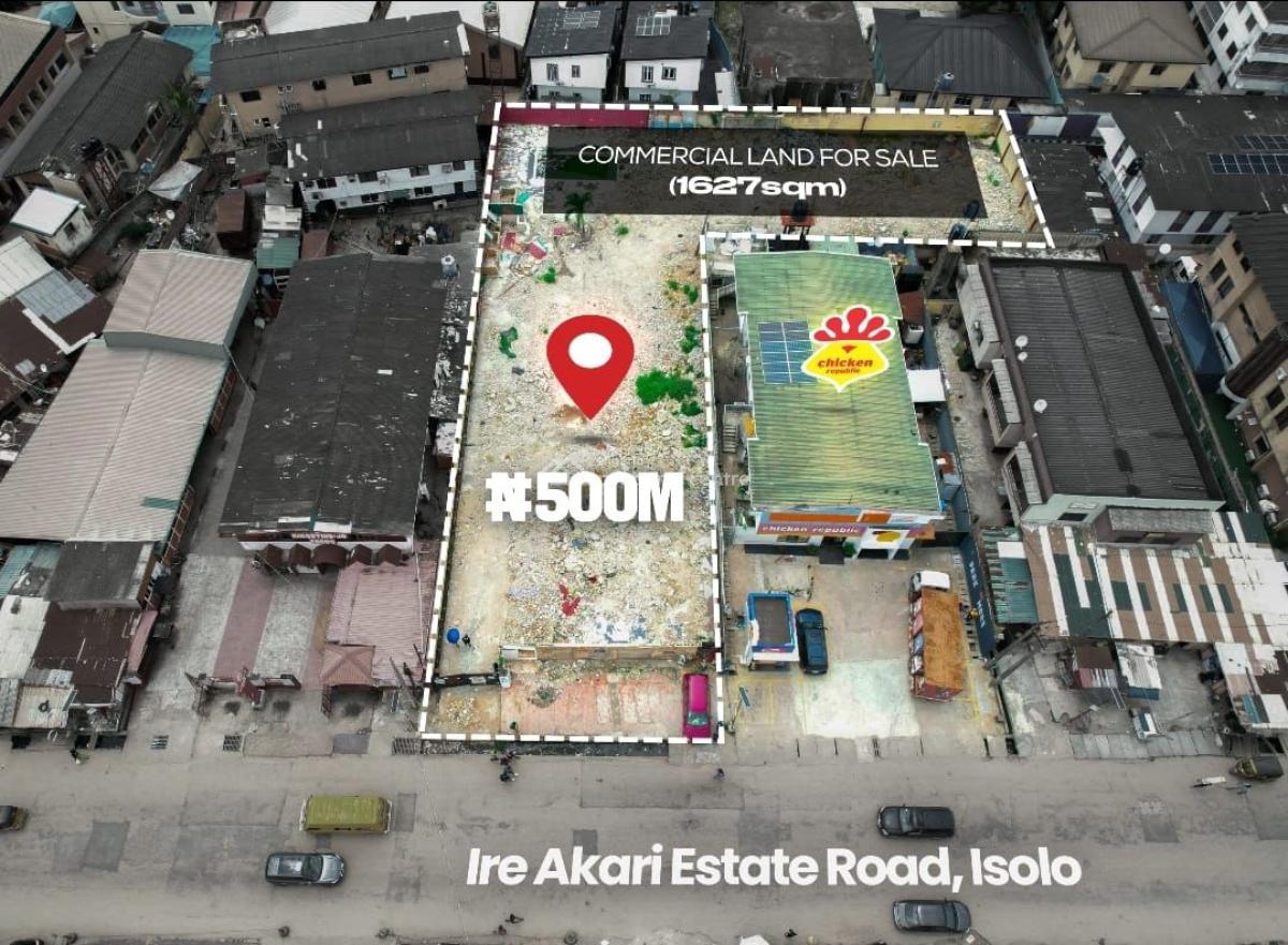 Land Measuring 1627sqm, Ireakari Estate Road, Isolo, Lagos, Commercial Land for Sale