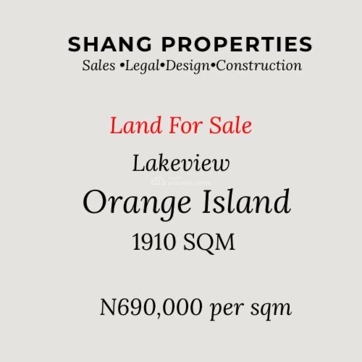 1910sqm Land at Lakeview Orange Island, Lekki Phase 2, Lekki, Lagos, Land for Sale