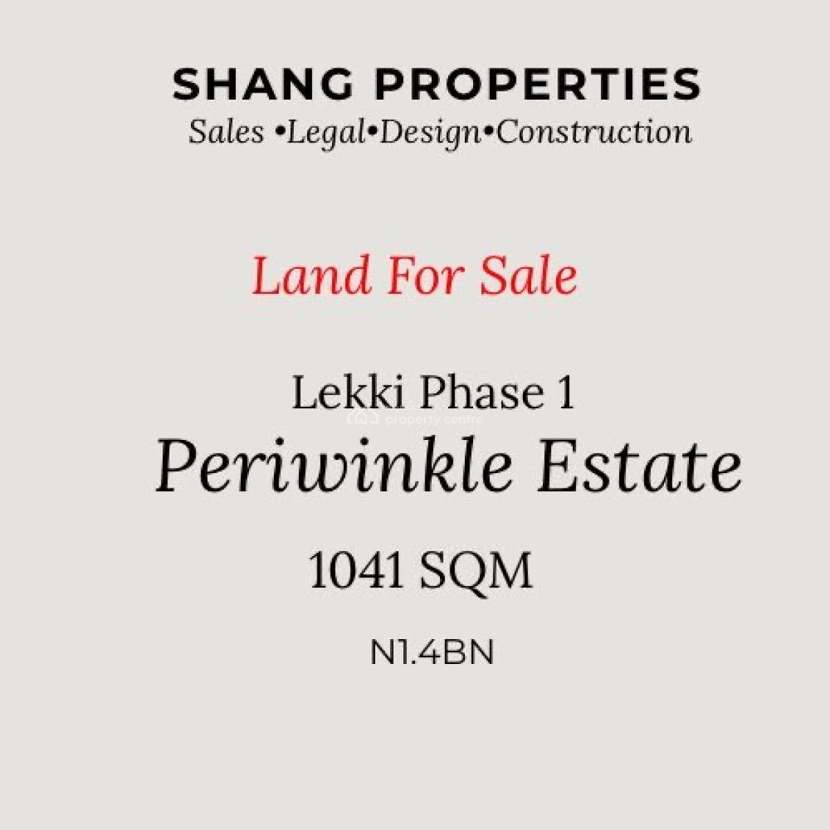 1410sqm Land at Periwinkle Estate Lekki Phase 1, Lekki Phase 1, Lekki, Lagos, Land for Sale