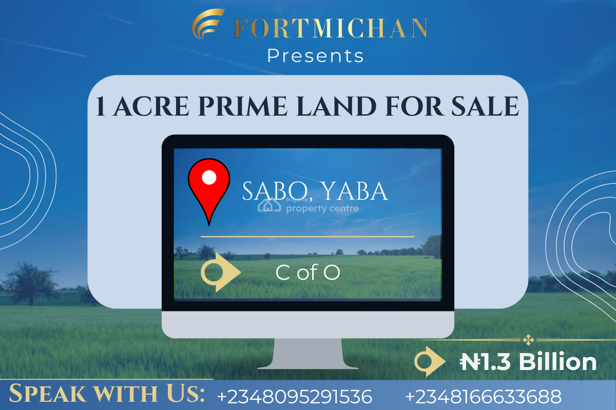 1 Acre Prime Land, Sabo, Yaba, Lagos, Land for Sale