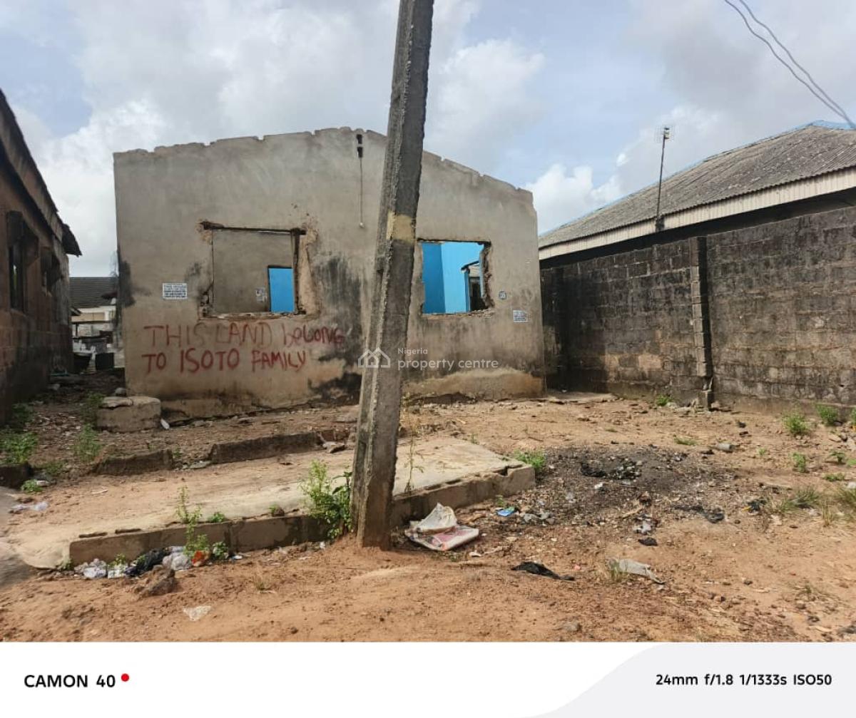 Quarter Plot Land 30/60 with Demolished Building at Command Via Ait, Ait Alagbado Lagos State, Alagbado, Ifako-ijaiye, Lagos, Residential Land for Sale