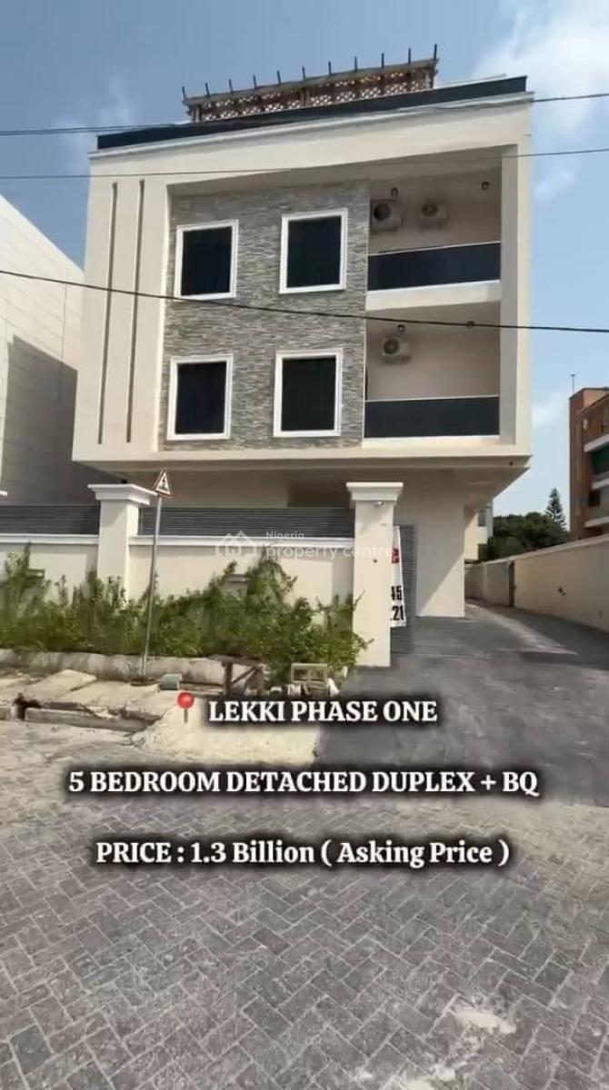 Newly and Spaciously Built Luxury 5 Bedroom Fully Detached Duplex +bq, Lekki Phase 1, Lekki, Lagos, Detached Duplex for Sale