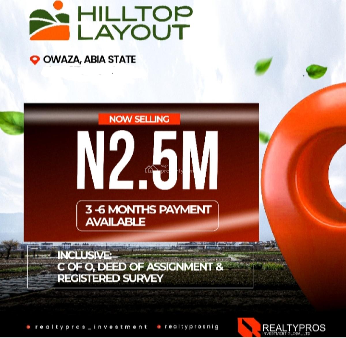 Hills Top Layout, Ukwa-west, Owaza, Ukwa, Abia, Residential Land for Sale