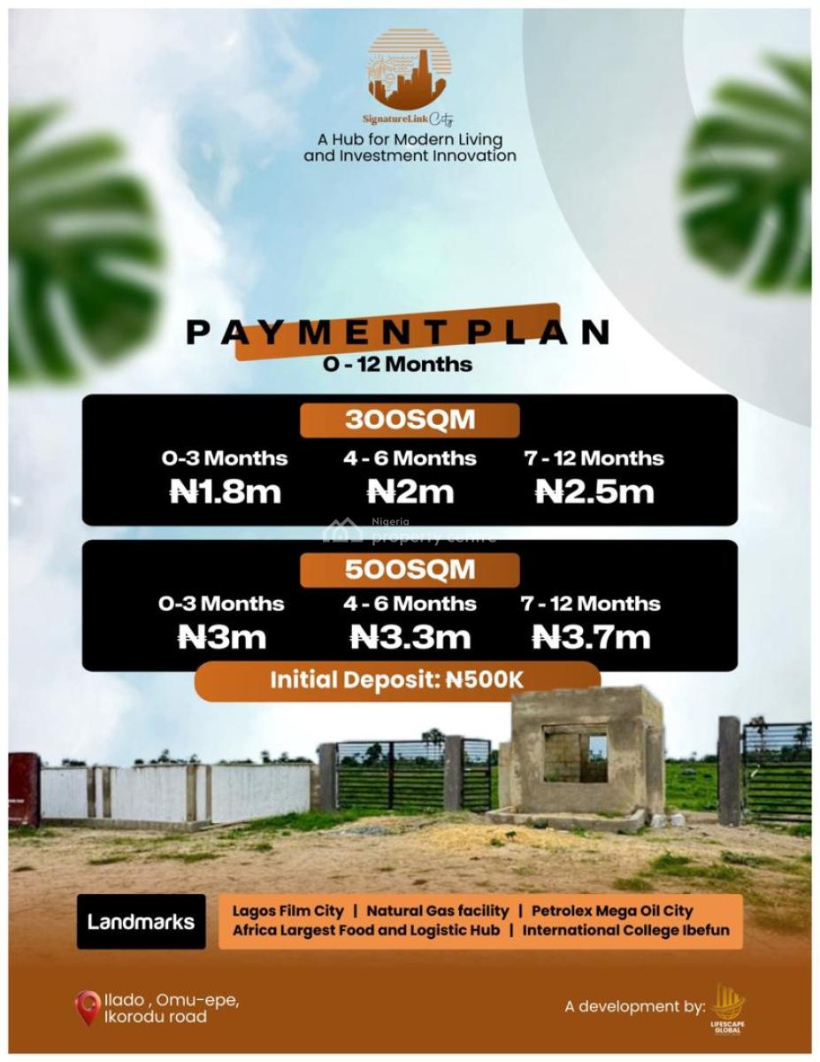 Registered Survey/ C of O in View, Signature Link City Ilado Omu-epe, Ikorodu, Lagos, Commercial Land for Sale