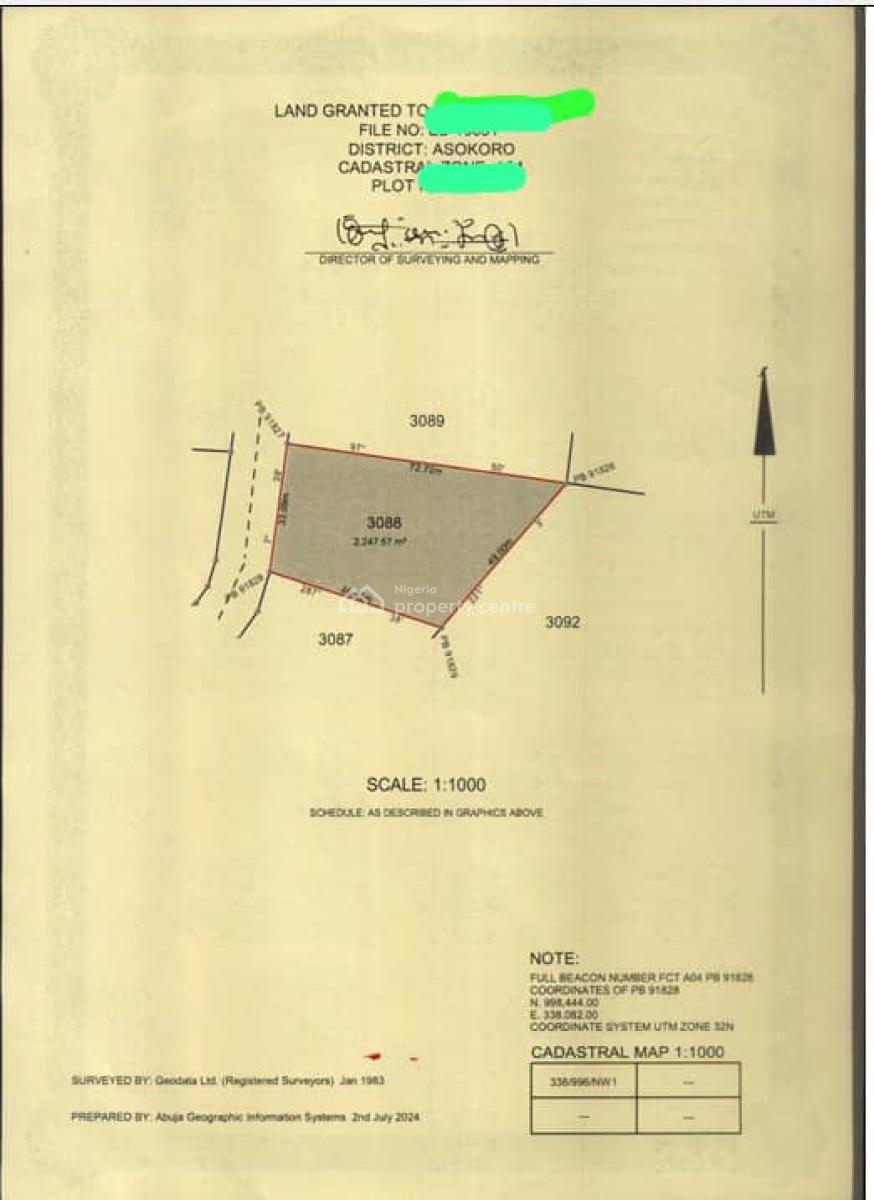 Asokoro Joint Venture (2300 Sqm Land), Asokoro District, Abuja, Land Joint Venture