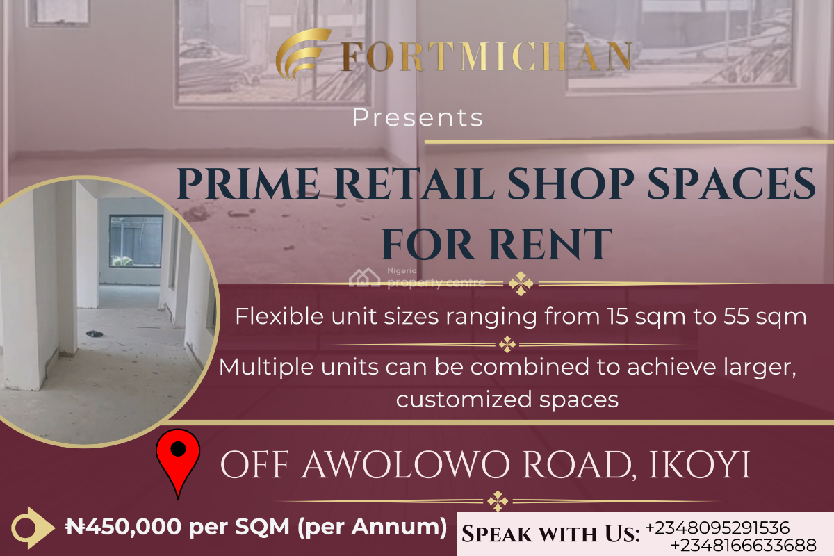 Prime Retail Shop Spaces, Off Awolowo Road, Ikoyi, Lagos, Shop for Rent