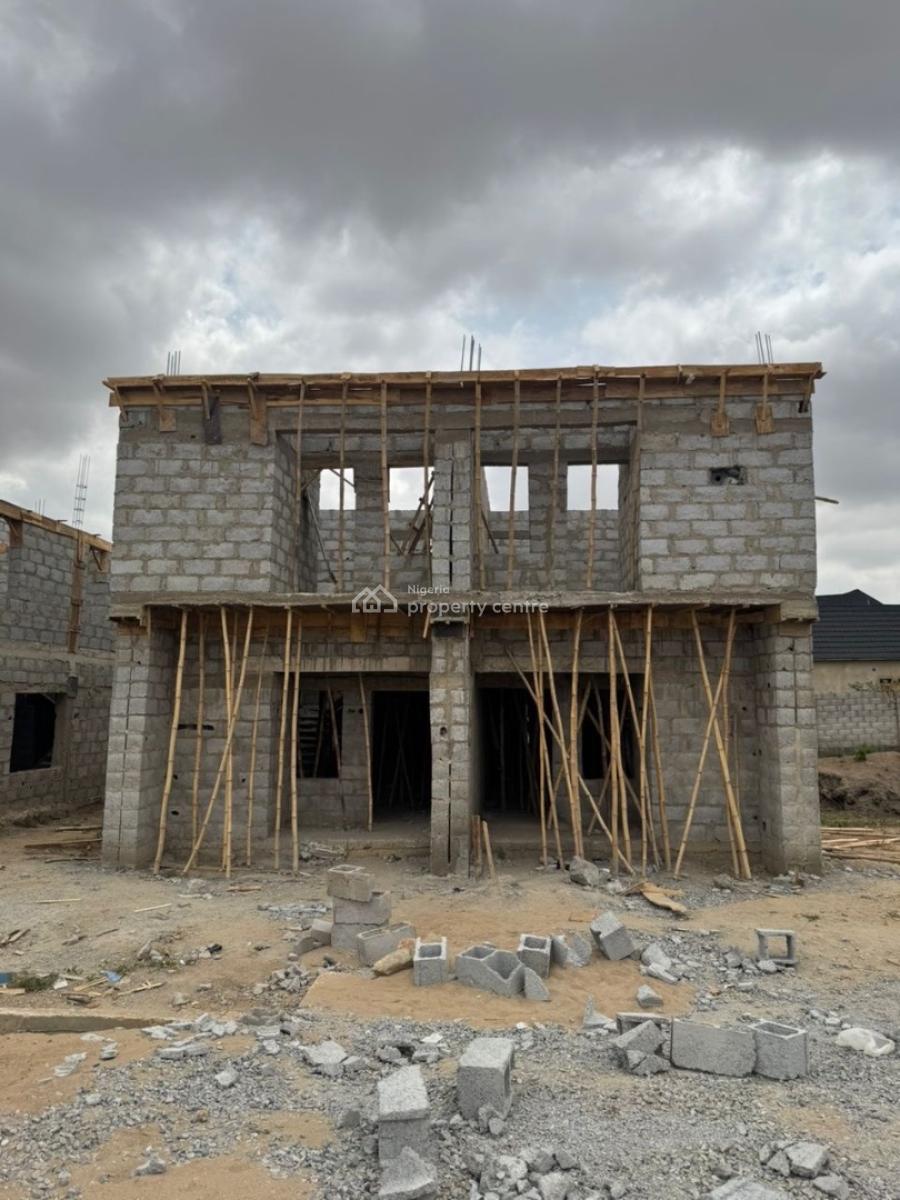 Carcass: Sharp 3 Bedroom Semi Detached Duplex, Lugbe District, Abuja, Semi-detached Duplex for Sale
