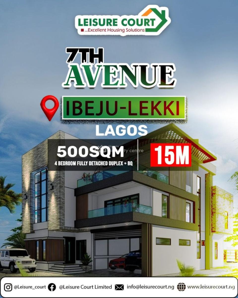 4 Bedroom Fully Detached Duplex and Bq, Ibeju Lekki, Lagos, Residential Land for Sale