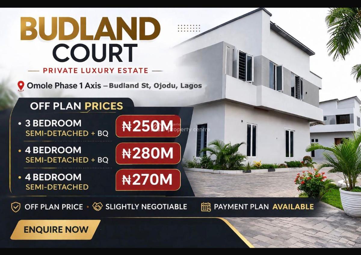 4bdrm Semidetach Duplex in Budland Court, Omole Ext, Ojodu Berger, Budland Court, Budland Street, Omole Phase1 Ext, Ojodu Berger, Ojodu Berger, Ojodu, Lagos, Semi-detached Duplex for Sale
