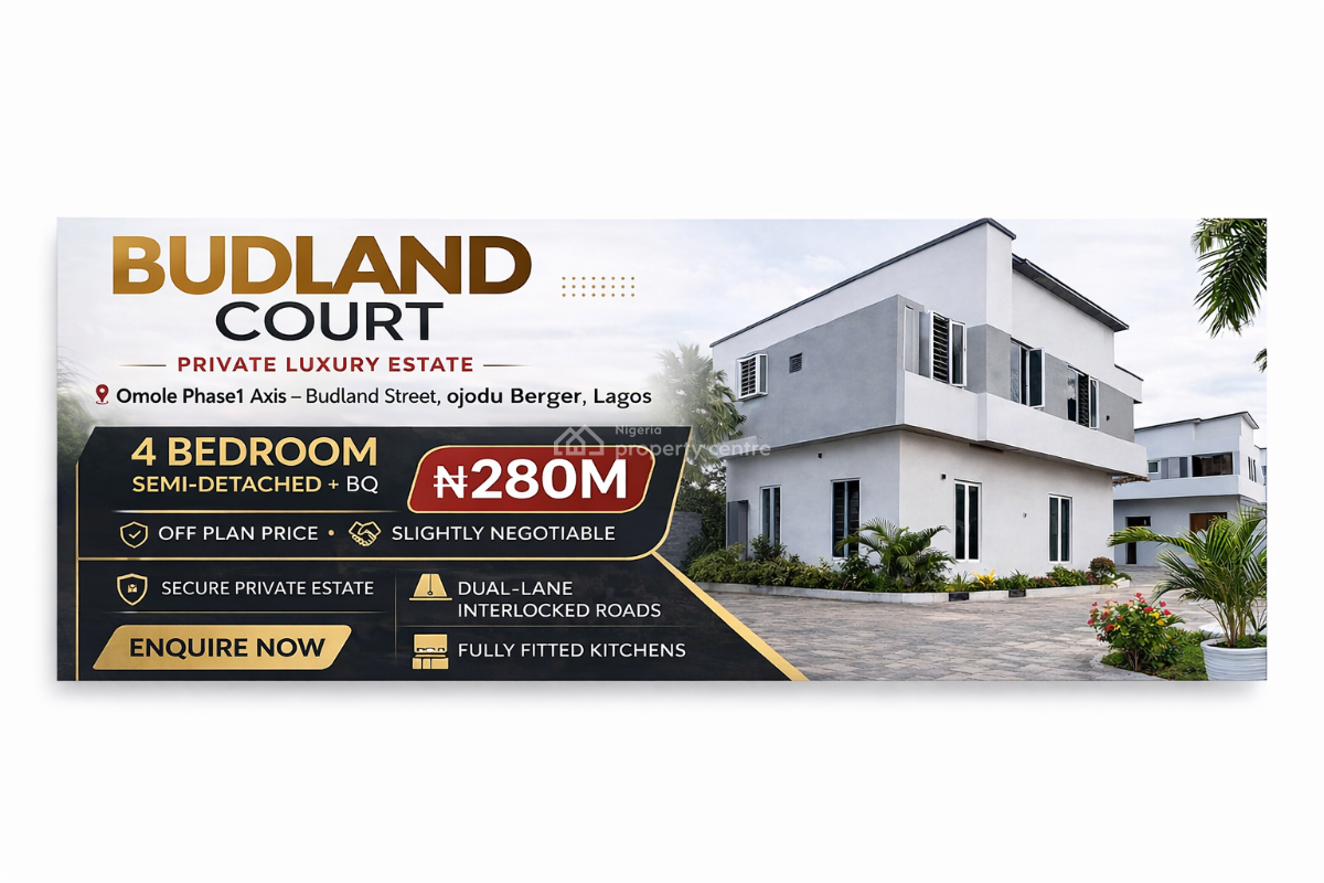 4 Bedroom Semidetached Duplex, Budland Court, Budland Street, Ojodu Berger, Ojodu, Lagos, Semi-detached Duplex for Sale