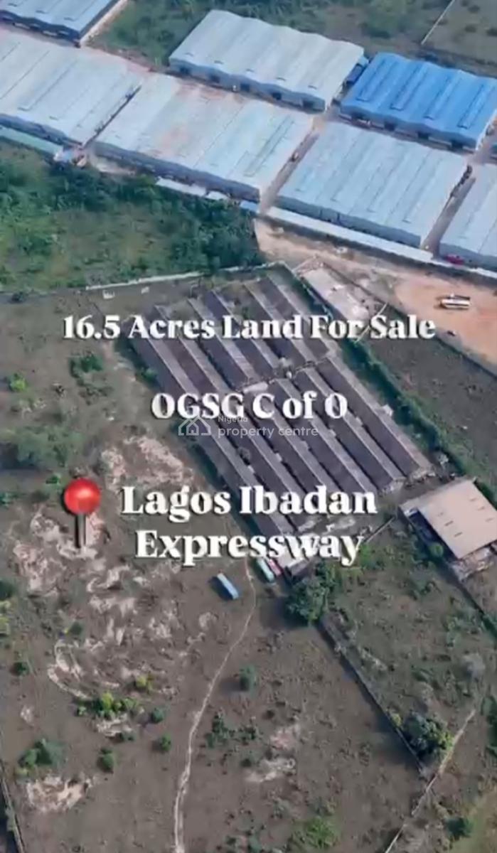 Massive 16.5acres of Land with Warehouses, Along Lagos Ibadan Expressway, Sagamu, Ogun, Commercial Land for Sale