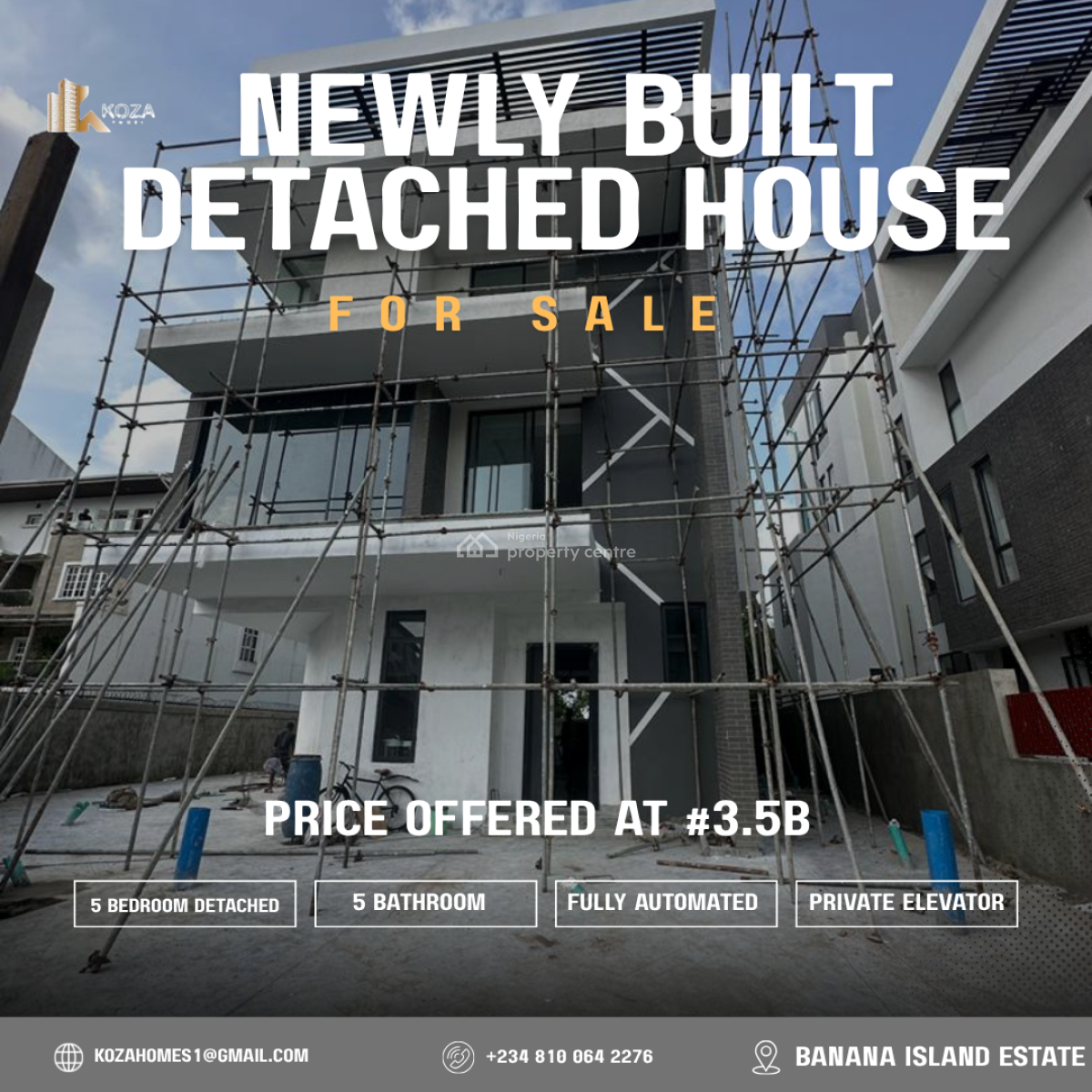 5 Bedroom Detached with 2 Bq, Banana Island, Ikoyi, Lagos, Detached Duplex for Sale