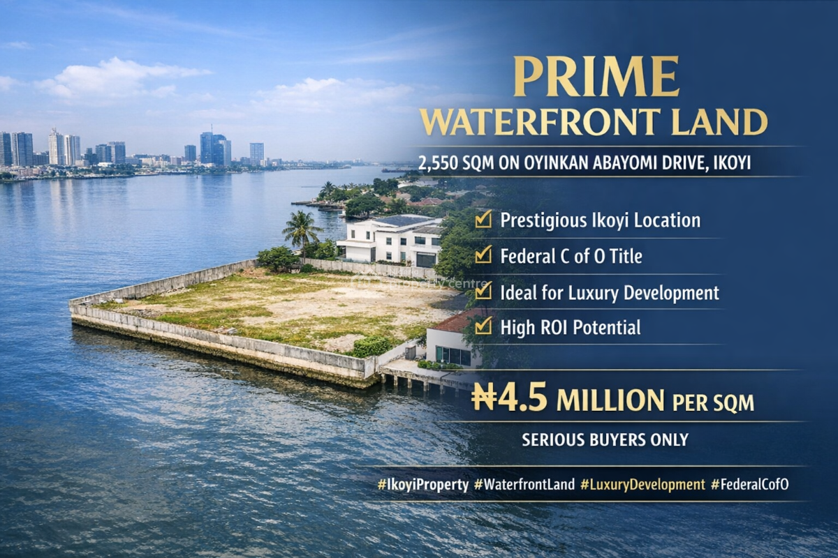 Prime 2,550sqm Waterfront Land, Oyinkan Abayomi Drive, Ikoyi, Lagos, Mixed-use Land for Sale