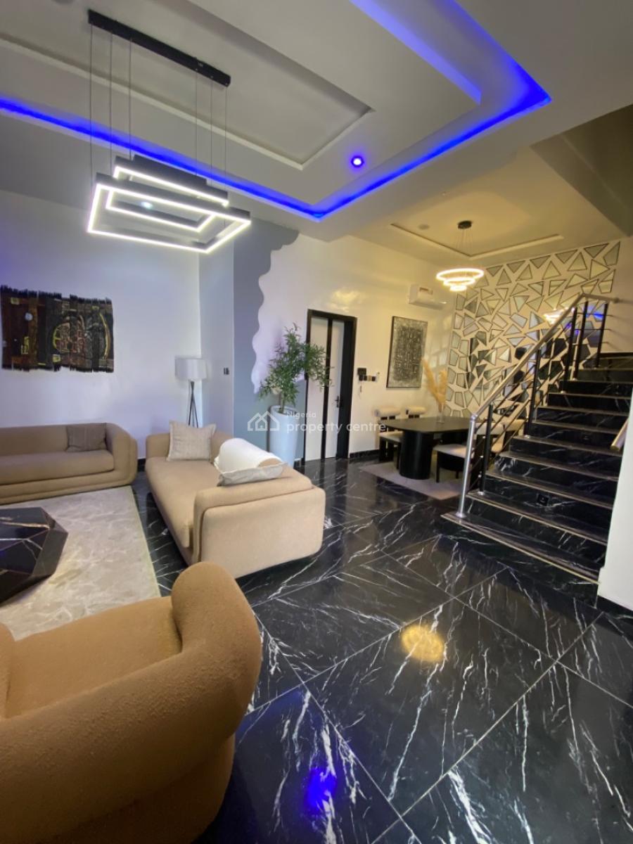Fully Furnished 4 Bedrooms Terrace Duplex with Rooftop Terrace, Salem Lekki -gated Estate, Ikate, Lekki, Lagos, Terraced Duplex for Rent
