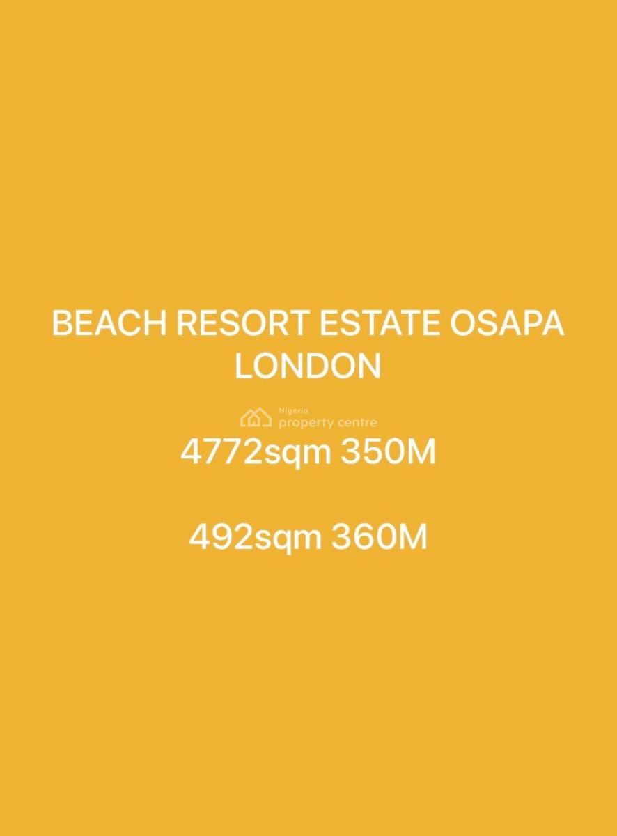 477sqm of Estate Dry Land, Beach Resort, Osapa, Lekki, Lagos, Residential Land for Sale