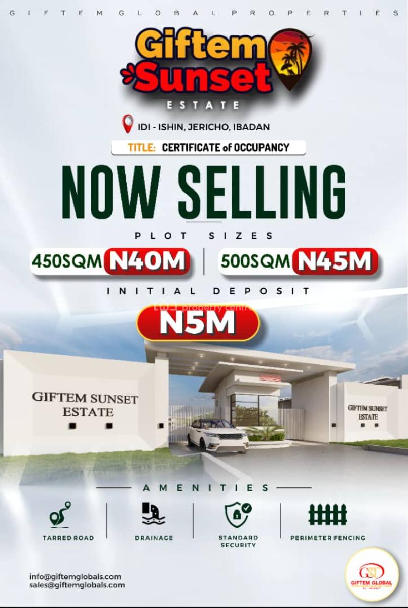 Land Estate, Gifttem Sunset Estate,idi Ishin Jericho, Ibadan, Oyo, Residential Land for Sale