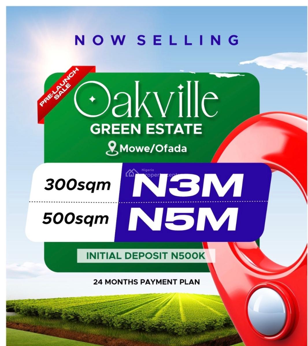 C of   O Land  in Mowe, Mowe Ofada, Ogun, Residential Land for Sale