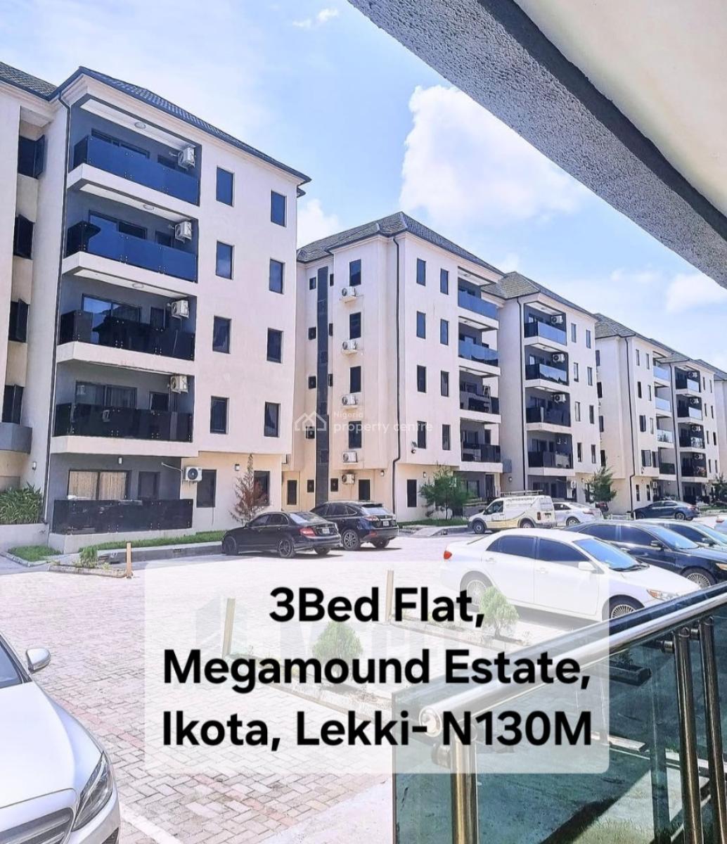 3bed Flat in Megamound Estate/lekky County, Ikota, Megamound Estate, County Apartments, Ikota, Lekki, Lagos, Block of Flats for Sale