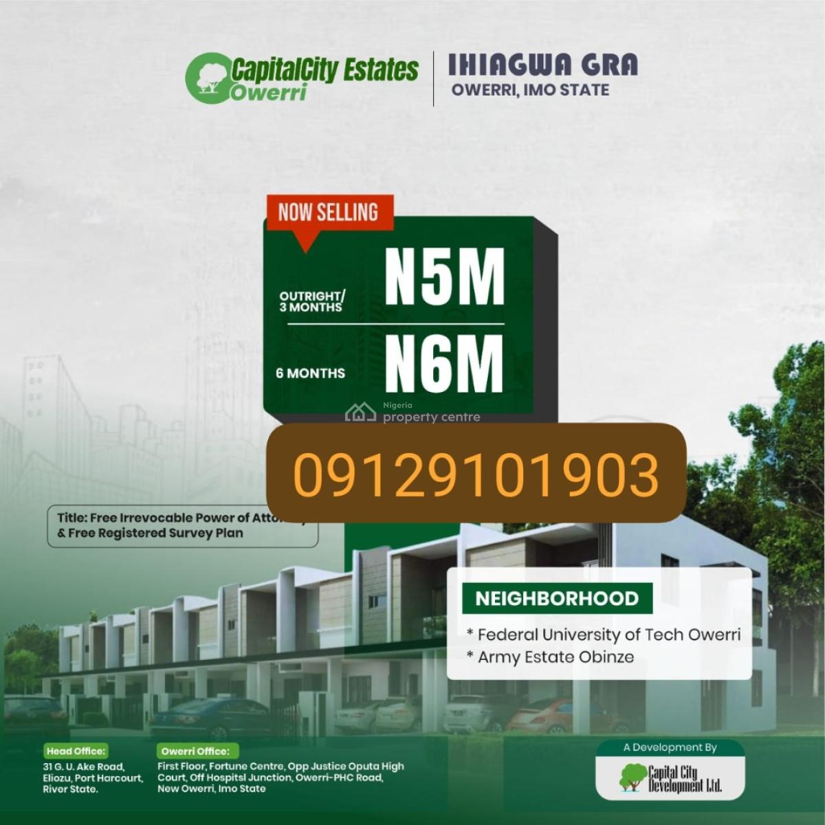 Plots of Affordable Land, Close to Futo,  Ihiagwa, Owerri West, Imo, Mixed-use Land for Sale