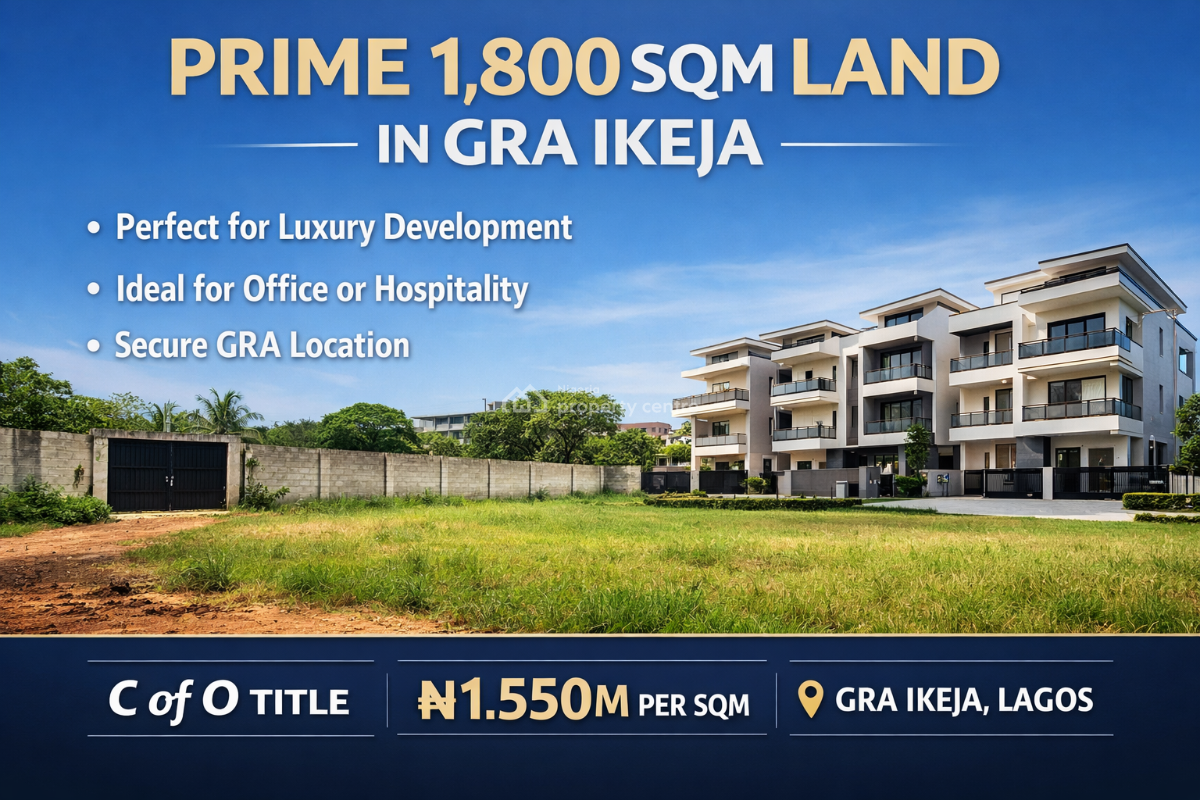 1800sqm Prime Land for Luxury Development, Ikeja Gra, Ikeja, Lagos, Residential Land for Sale
