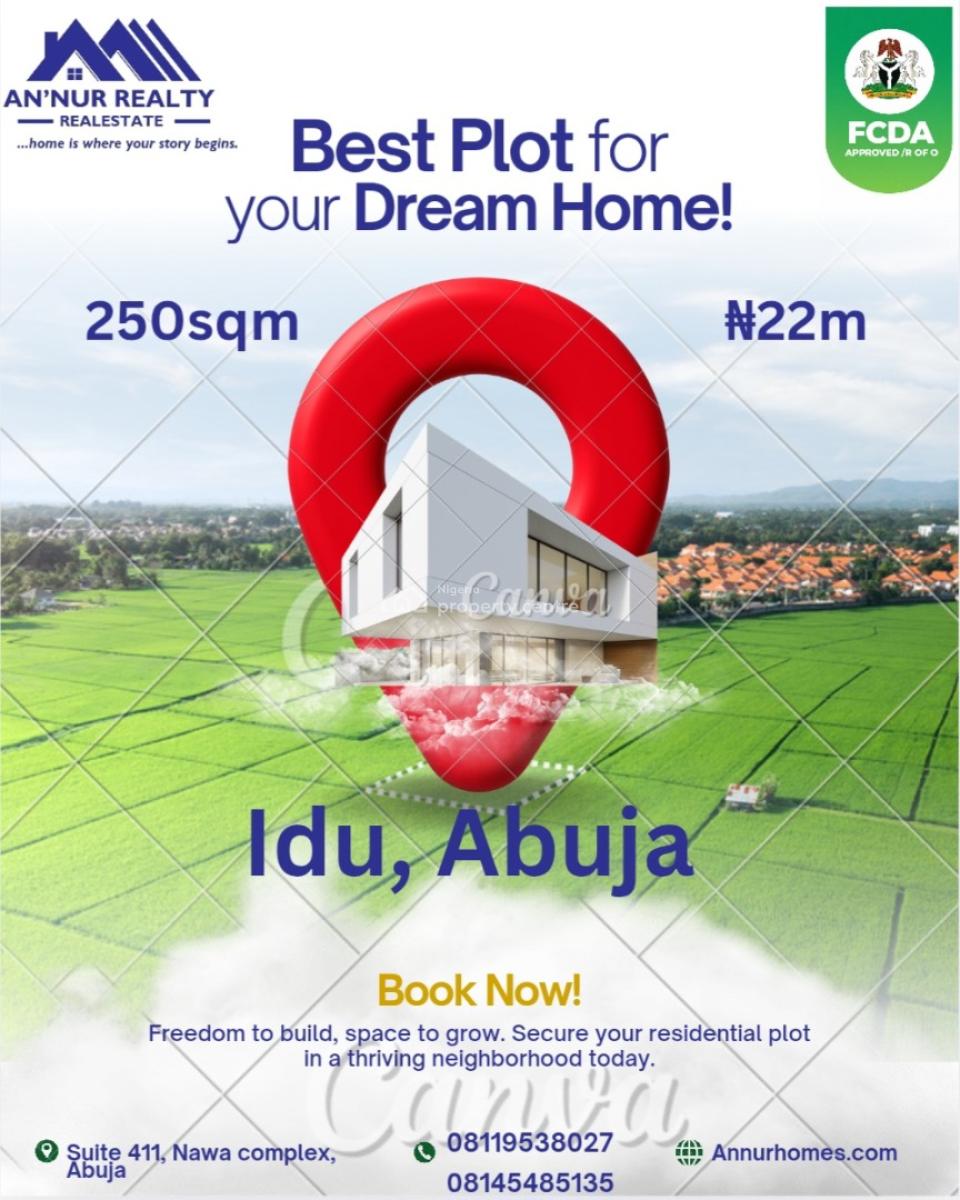 250sqm Residential Plot, Close to Naseni Hq, Opposite Paradise Estate, Idu Industrial, Abuja, Land for Sale