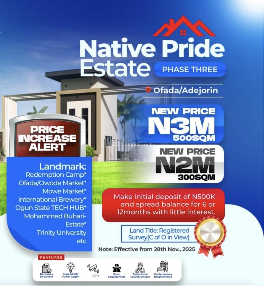 Own an Affordable Property in a Fast Developing Location, Mowe Ofada, Ogun, Land for Sale