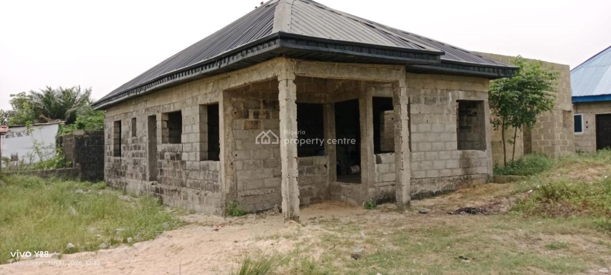Well Built 3bedroom  Carcass  Bungalow Already Roofed & Ensuite, Greenspring Enclosure, Awoyaya, Ibeju Lekki, Lagos, Detached Bungalow for Sale