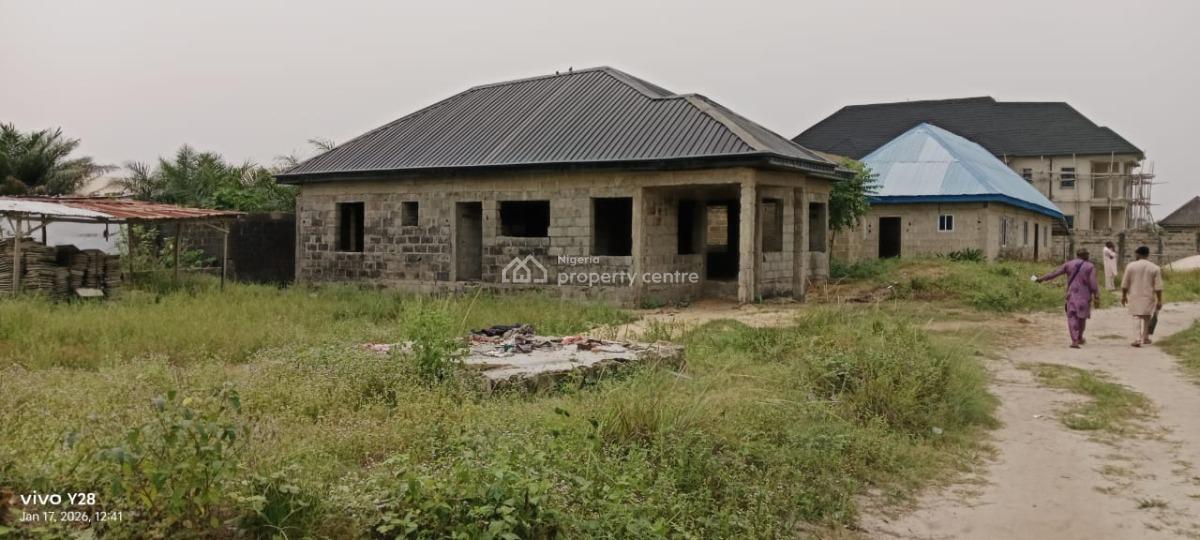 Well Built 3bedroom  Carcass  Bungalow Already Roofed & Ensuite, Greenspring Enclosure, Awoyaya, Ibeju Lekki, Lagos, Detached Bungalow for Sale
