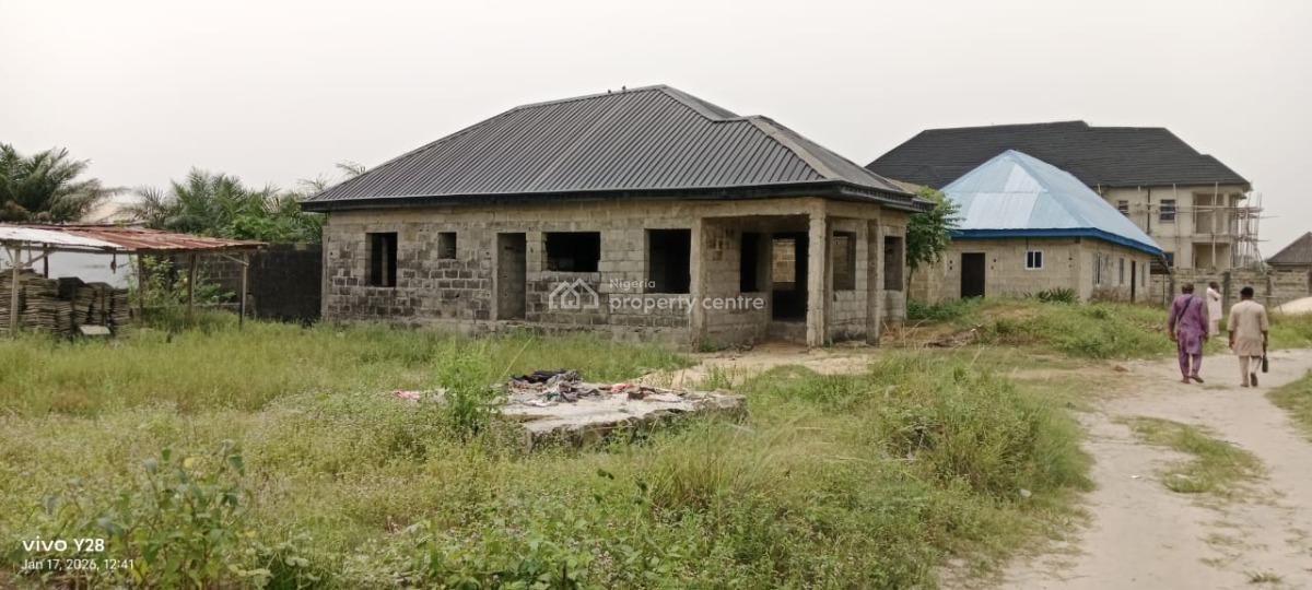 Well Built 3bedroom  Carcass  Bungalow Already Roofed & Ensuite, Greenspring Enclosure, Awoyaya, Ibeju Lekki, Lagos, Detached Bungalow for Sale