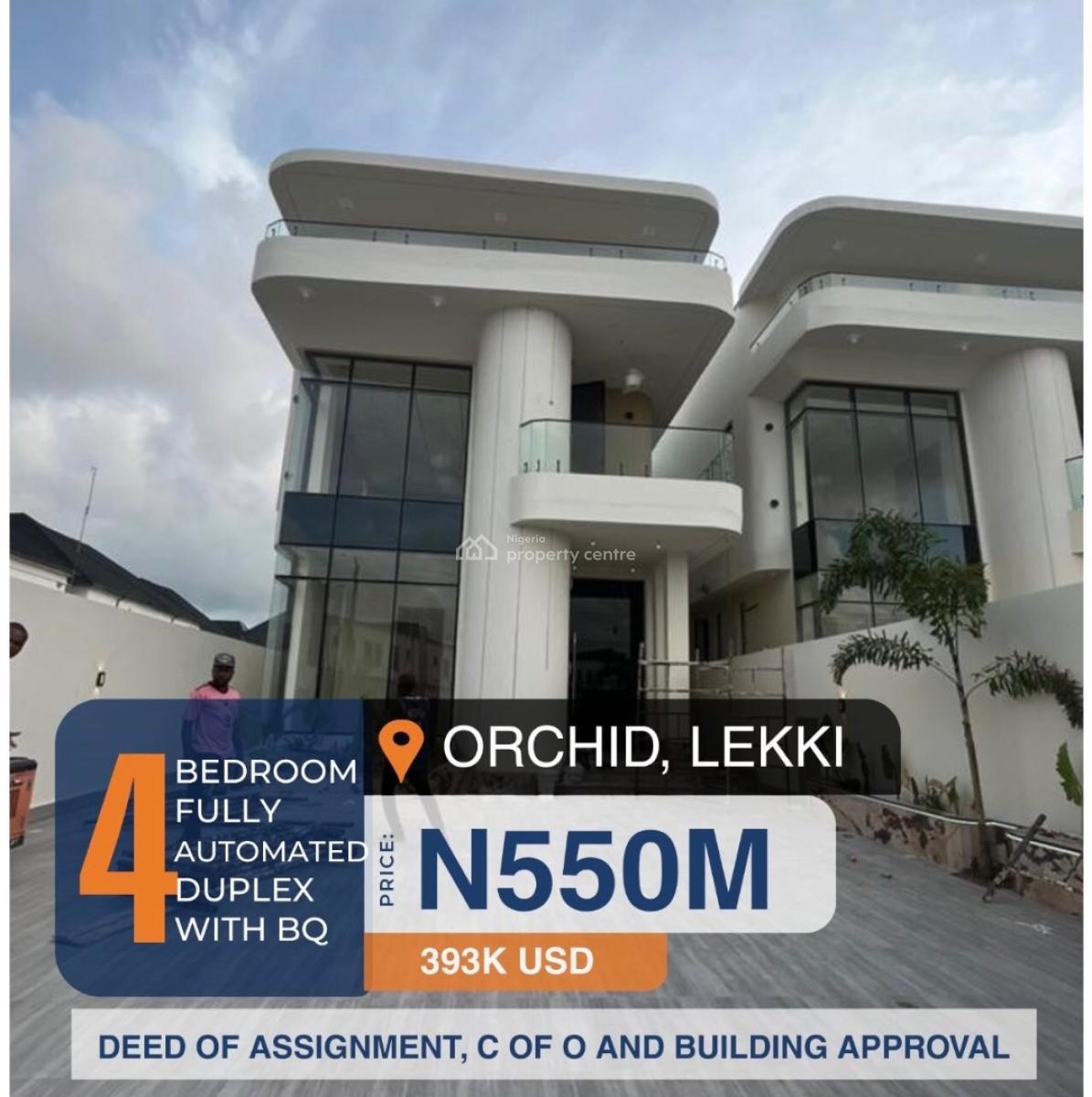 Fully Automated 4 Bedroom Detached Duplex with Bq, Orchid, Lekki, Lagos, Detached Duplex for Sale