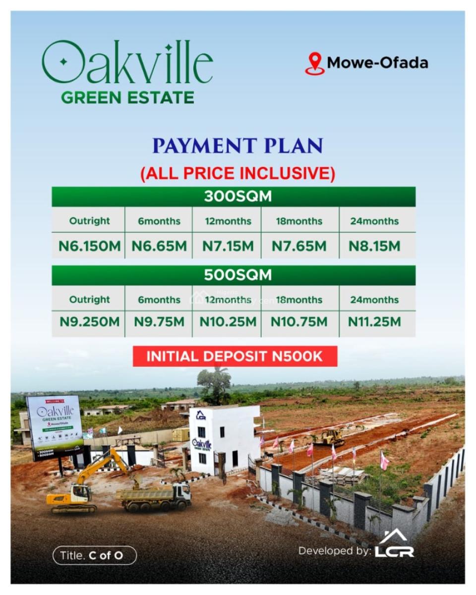 Affordable Plots of Residential Estate Land, Oak Ville Estate, Mowe Ofada, Ogun, Residential Land for Sale