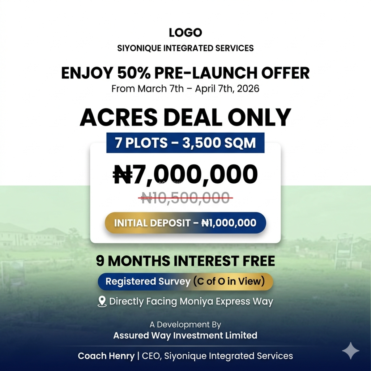 a New Standard for Affordable, Structured Land Ownership, Moniya Expressway, Ibadan, Oyo, Mixed-use Land for Sale