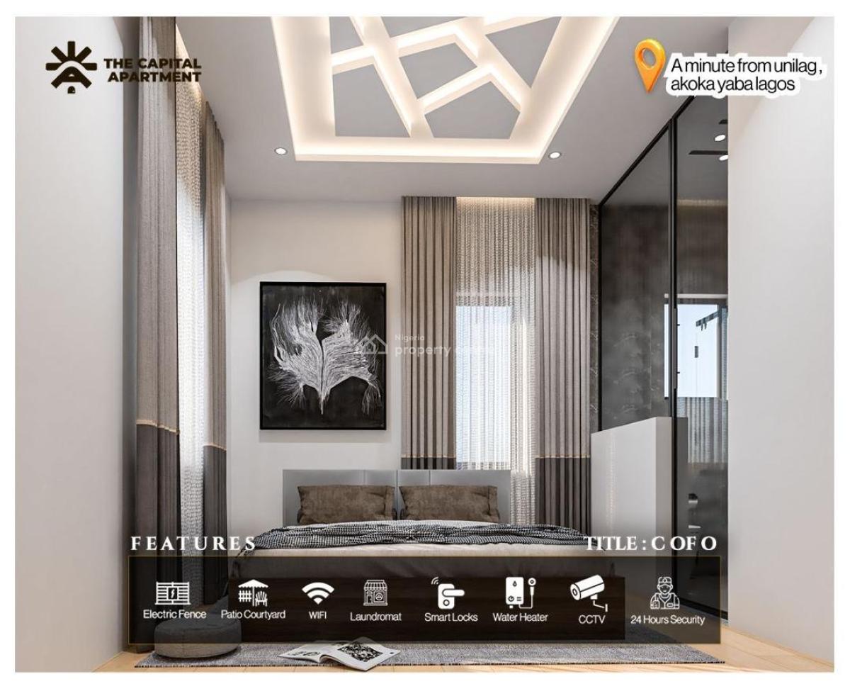 Premium High-income Studio Apartment + Solar, Rooftop Lounge & Laundry, University of Lagos, Akoka, Yaba, Lagos, Self Contain (single Rooms) for Sale