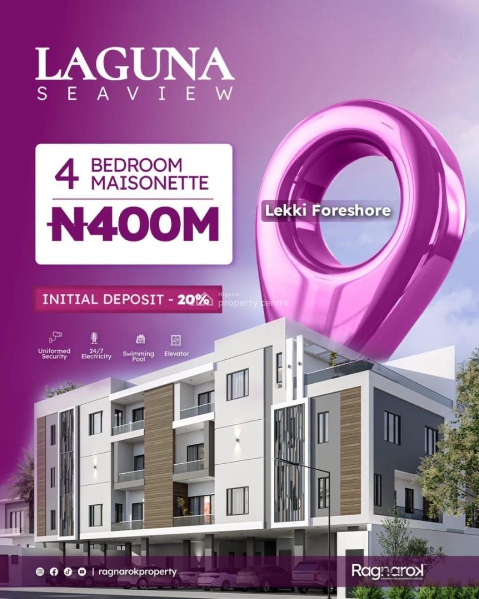 4 Bedroom Maisonette + Bq, Laguna Seaview Is a Premium Off-plan Residential Development Located W, Lekki Phase 1, Lekki, Lagos, House for Sale