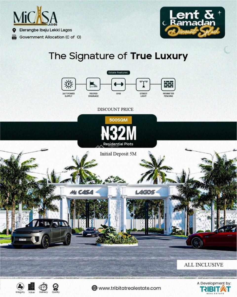 Residential Land with C of O, Micasa Lagos, and The Vision Is Gradually Coming to Life., Ibeju Lekki, Lagos, Residential Land for Sale