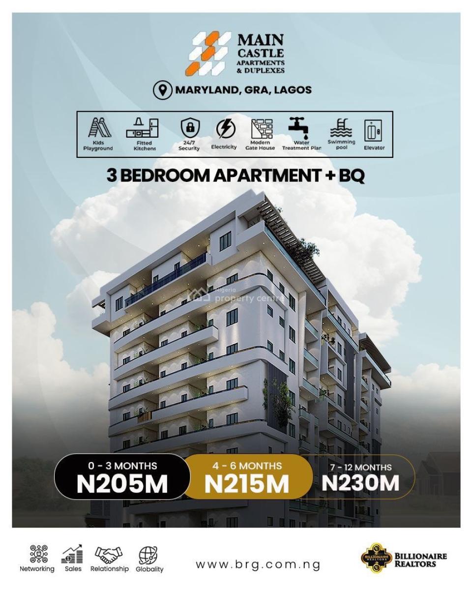 3 Bedroom Penthouse + Bq, Location: No 4, Iya Oloye Crescent, Maryland Ikeja, Lagos, Maryland, Lagos, House for Sale
