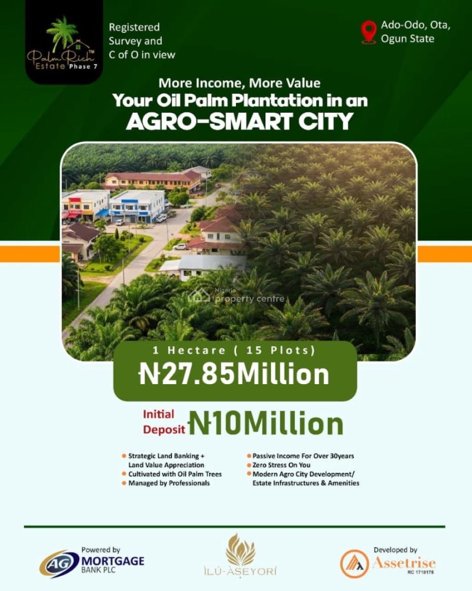 Farmland Up to 50 Years of Income, Palmrich Estate Phase 7️⃣ Is One Estate That  Seamlessly Blends Land O, Ado-odo/ota, Ogun, Commercial Land for Sale
