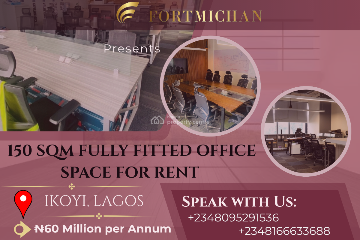 150 Sqm Fully Fitted Office Space, Ikoyi, Lagos, Office Space for Rent