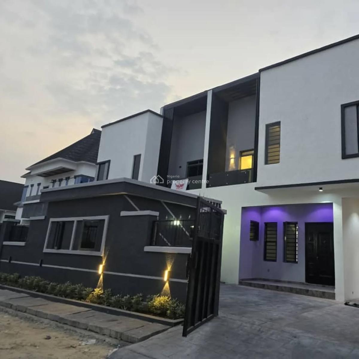 Self Service Four Bedroom Semi Detached Duplex with Bq, By Sky Mall, Sangotedo, Ajah, Lagos, Detached Duplex for Sale