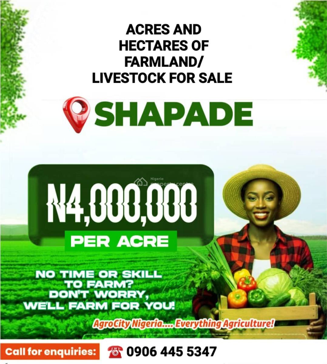 Acres and Hectares of Farmland in Shapade After Sagamu Interchange, Shapade After Sagamu Interchange, Remo North, Ogun, Land for Sale