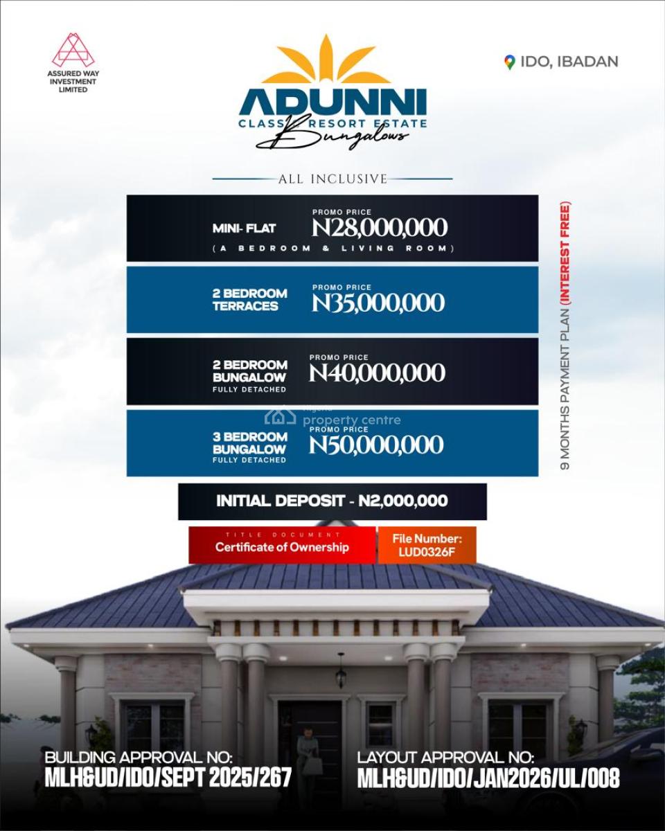 Adunni Bungalow, Ibadan, Oyo, Detached Duplex for Sale