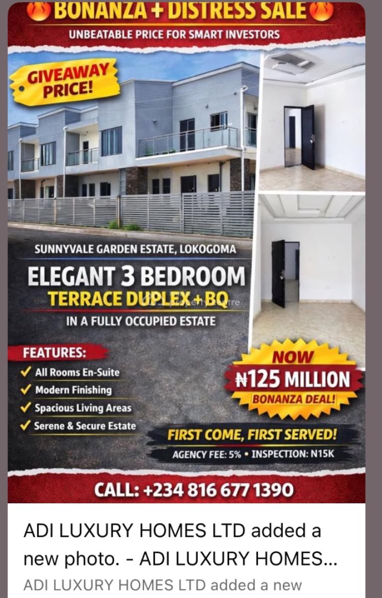 Luxury + Spacious 3 Bedroom Terraced Duplex, Lokogoma District, Abuja, House for Sale