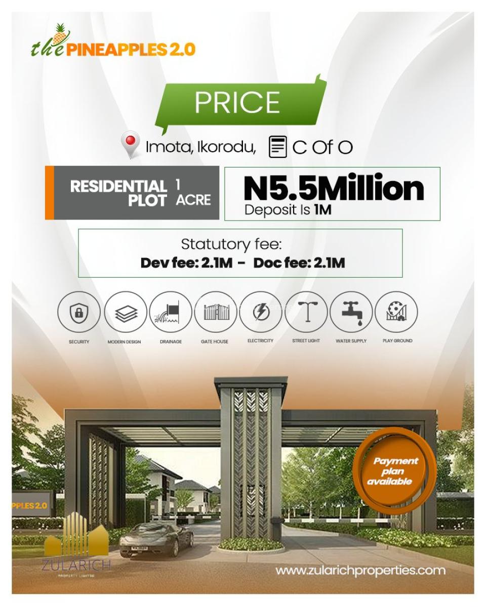 The Pineapple Estate, Imota, Ikorodu, Lagos, Mixed-use Land for Sale