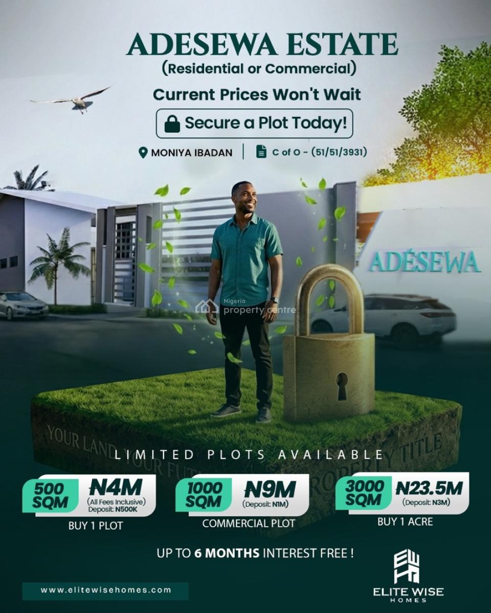Residential Land and Commercial Land Are Selling in Ibadan, Adesewa Estate, Moniya, Ibadan, Oyo, Mixed-use Land for Sale