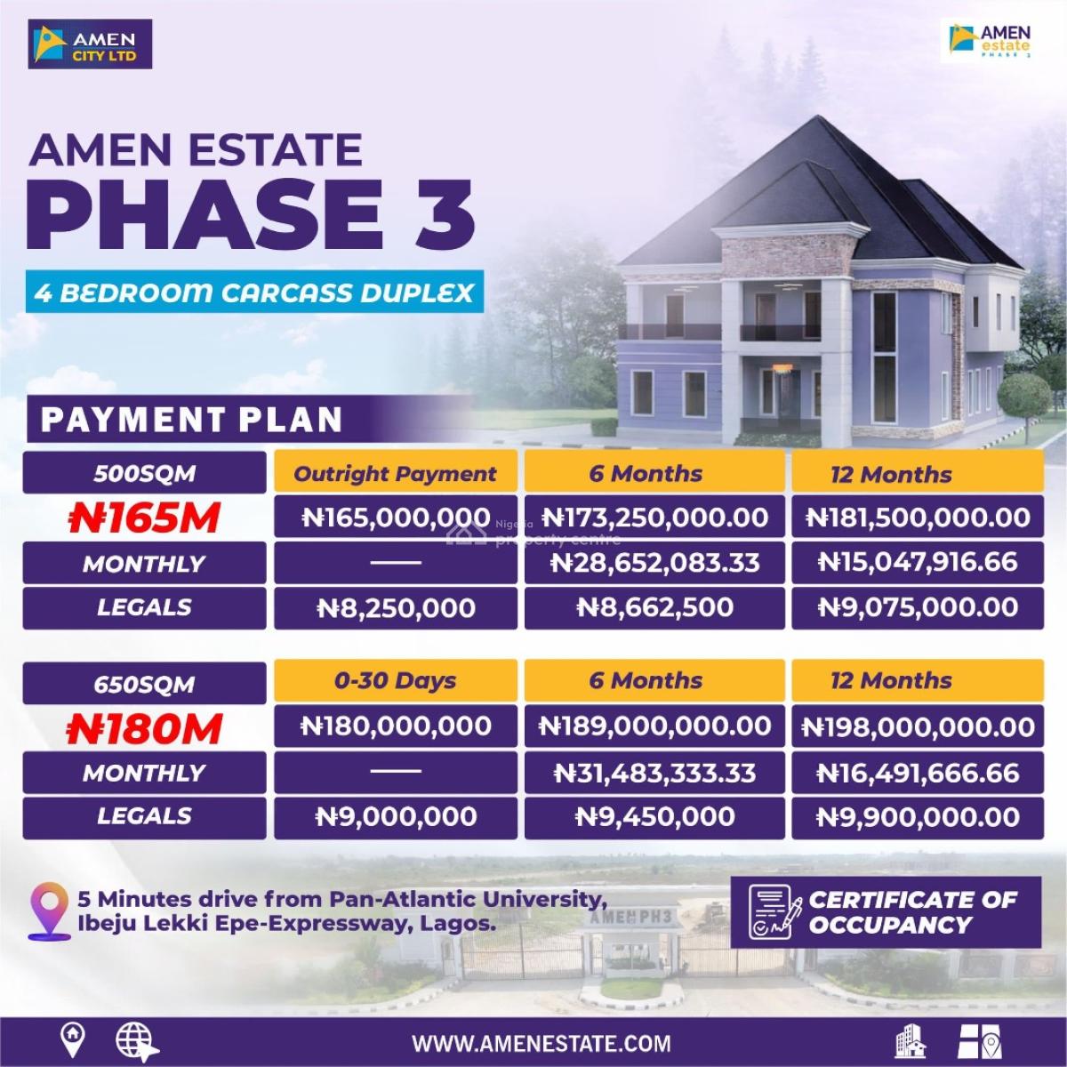 4 Bedroom Detached Carcass Duplex, Amen Estate Phase 3 – Detached Carcass Duplex, Ibeju Lekki, Lagos, Detached Duplex for Sale