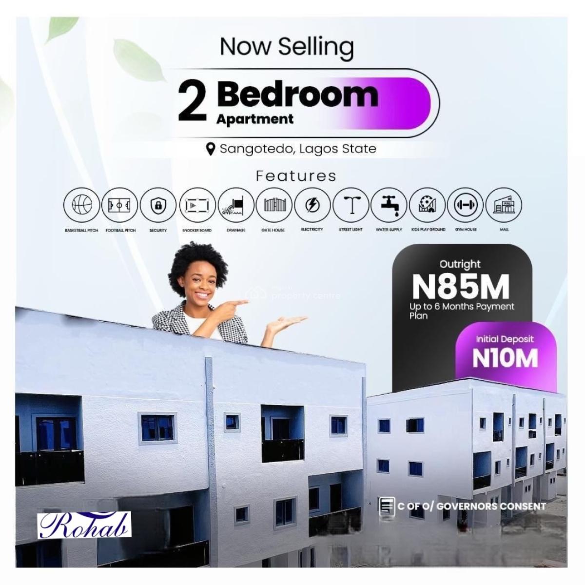 Luxury 2 Bedroom Apartment, Monastery Road, Sangotedo, Sangotedo, Ajah, Lagos, Flat / Apartment for Sale