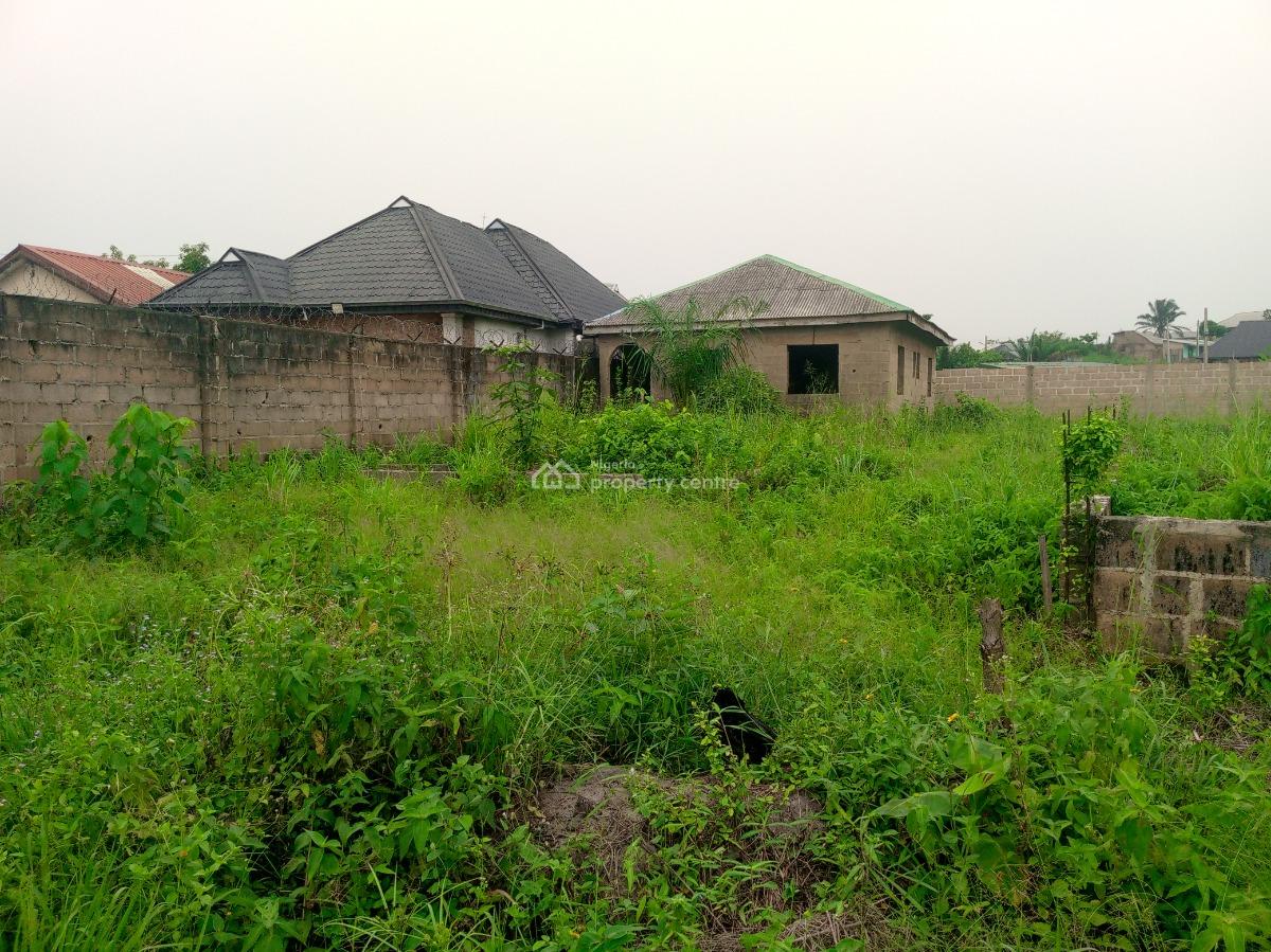 Half a Plot with Two Uncompleted Mini-flats, Near The Main Road in Simawa Town., Simawa, Ogun, Land for Sale