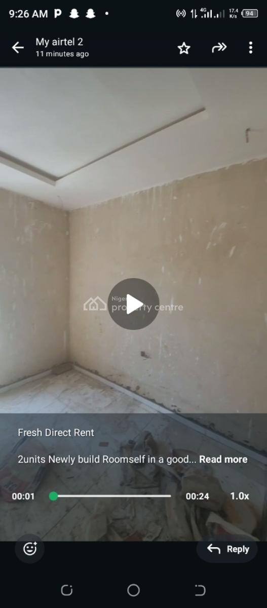Newly Built Roomself Contain Video Is Available, The Property Located at Ebute Metta Yaba in a Good Neighborhood, Yaba, Lagos, Self Contain (single Rooms) for Rent
