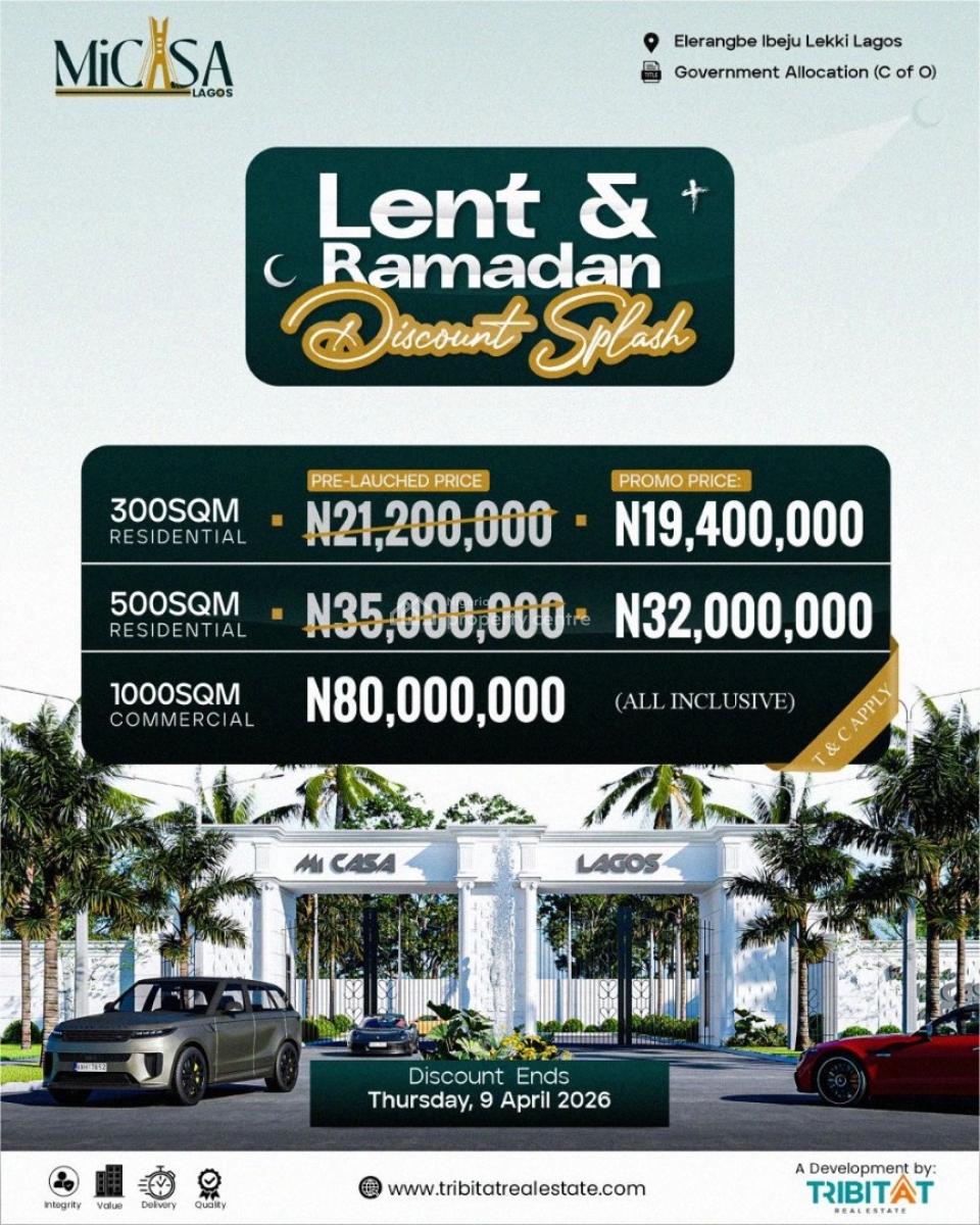 at Micasa Lagos Estate, Eleranigbe, Ibeju Lekki, Lagos, Residential Land for Sale